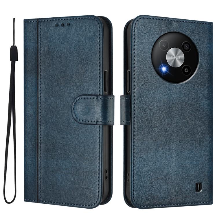 For ZTE Blade A73 5G Line Splicing Buckle Retro Leather Phone Case