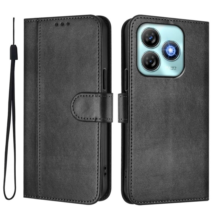 For ZTE Blade A75 4G Line Splicing Buckle Retro Leather Phone Case