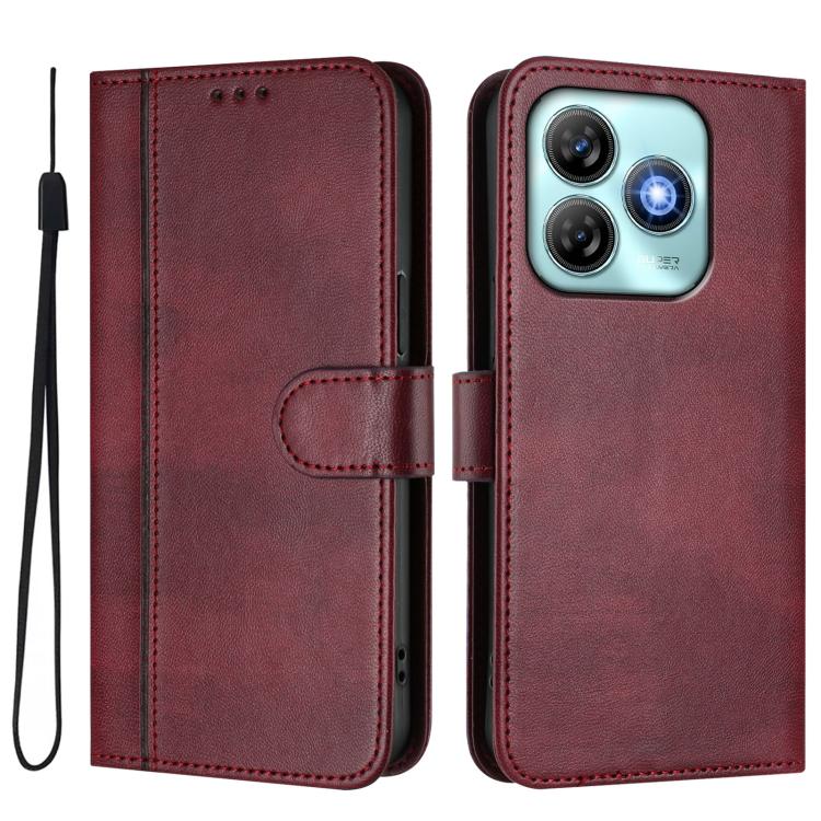 For ZTE Blade A75 4G Line Splicing Buckle Retro Leather Phone Case