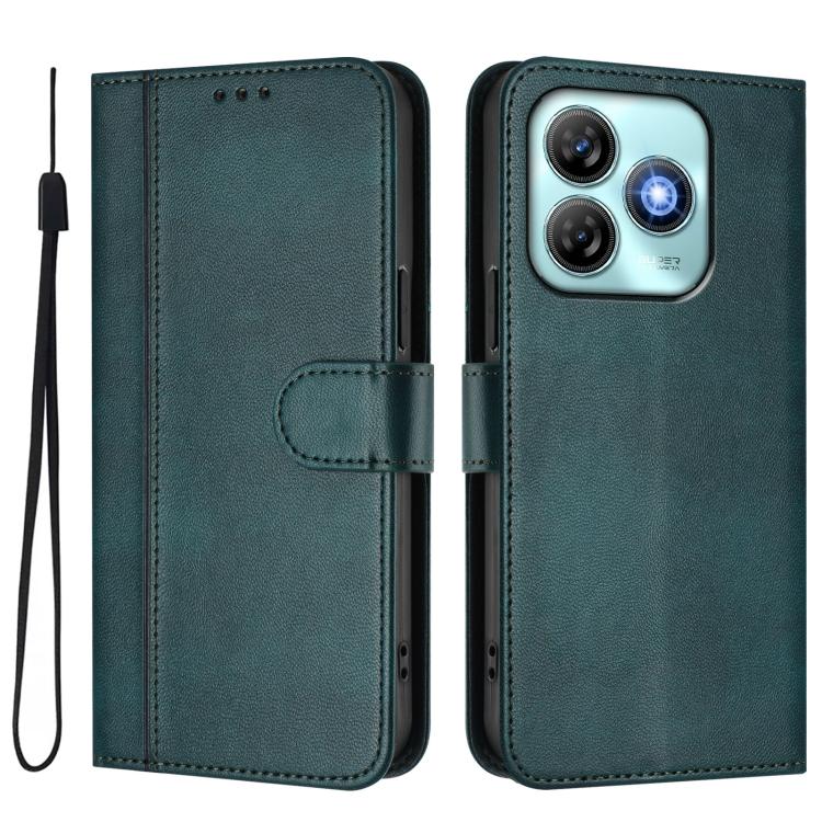 For ZTE Blade A75 4G Line Splicing Buckle Retro Leather Phone Case