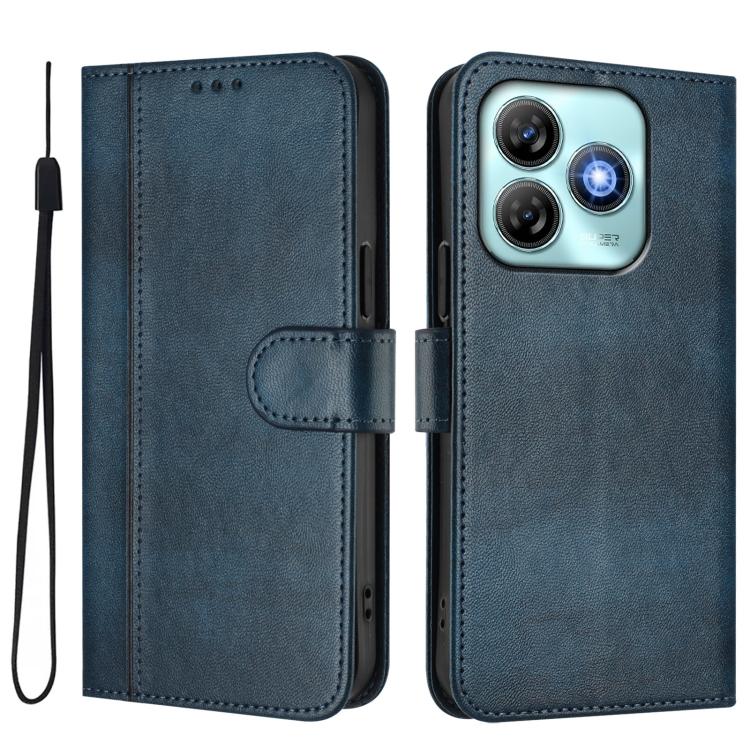 For ZTE Blade A75 4G Line Splicing Buckle Retro Leather Phone Case
