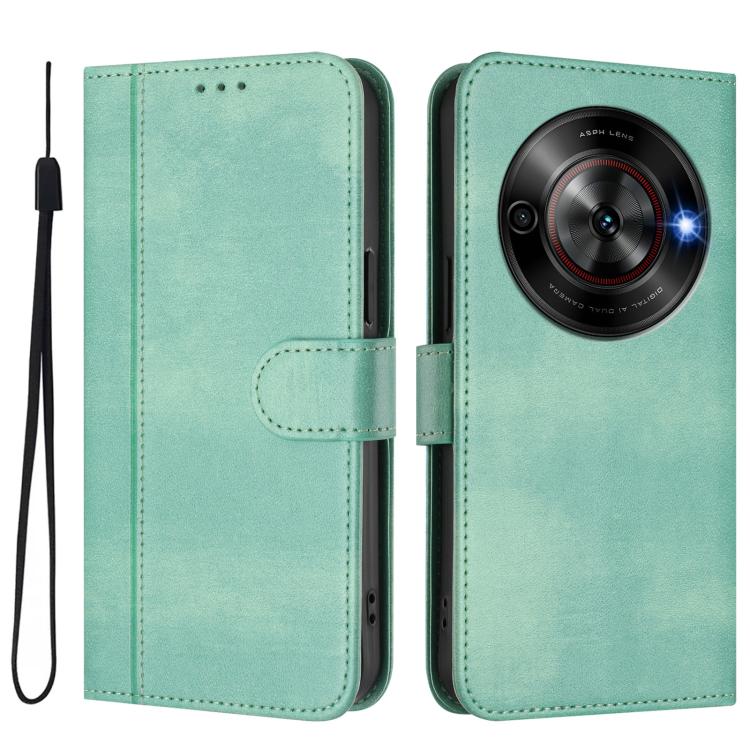 For ZTE Blade A75 5G / Nubia Focus 5G Line Splicing Buckle Retro Leather Phone Case