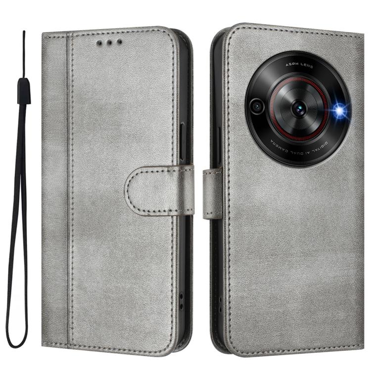 For ZTE Blade A75 5G / Nubia Focus 5G Line Splicing Buckle Retro Leather Phone Case