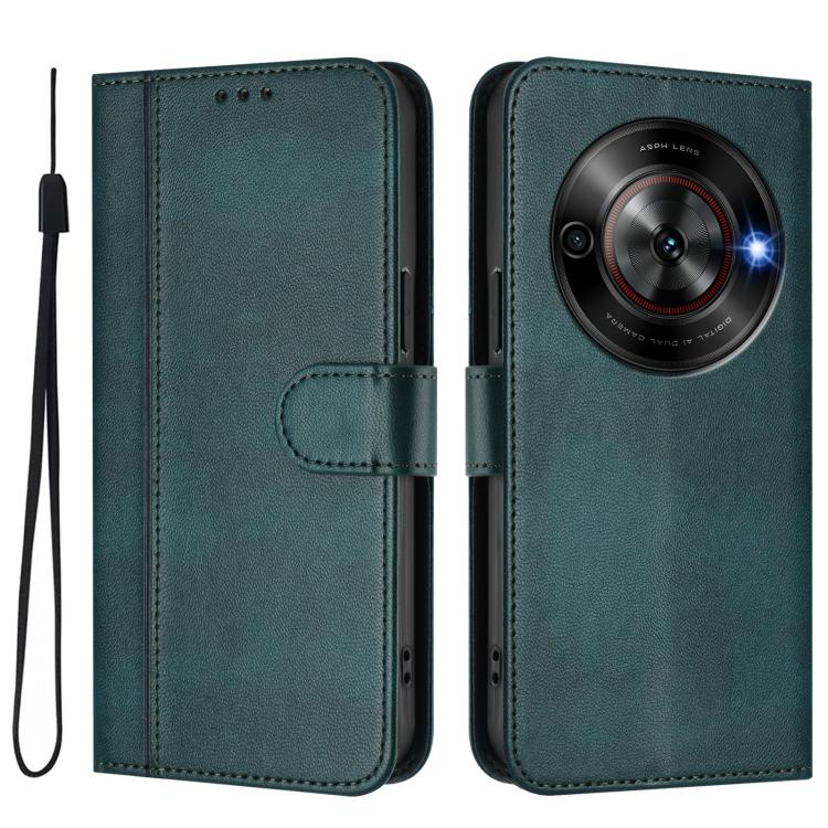 For ZTE Blade A75 5G / Nubia Focus 5G Line Splicing Buckle Retro Leather Phone Case