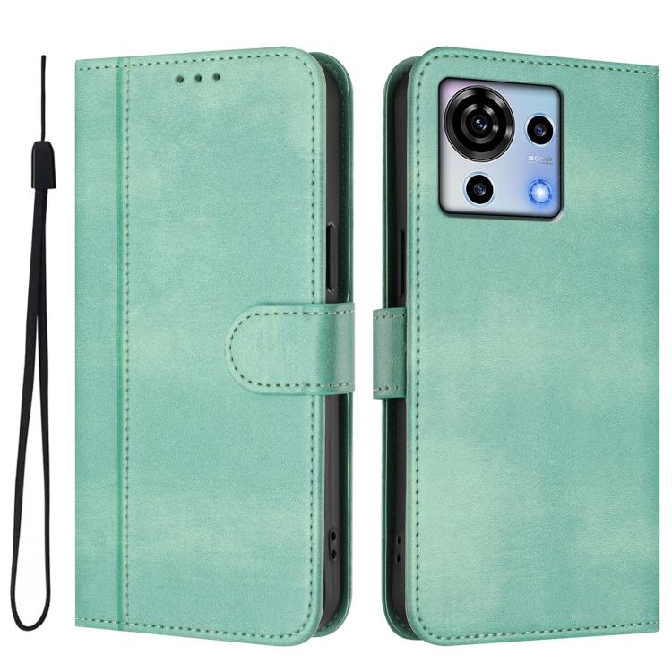 For ZTE Blade V50 Vita Line Splicing Buckle Retro Leather Phone Case