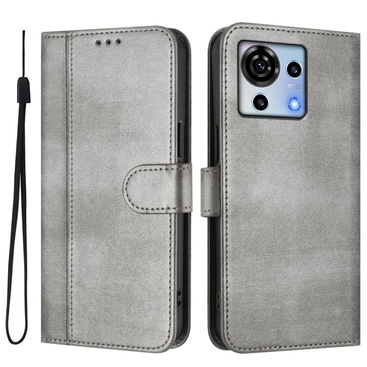 For ZTE Blade V50 Vita Line Splicing Buckle Retro Leather Phone Case