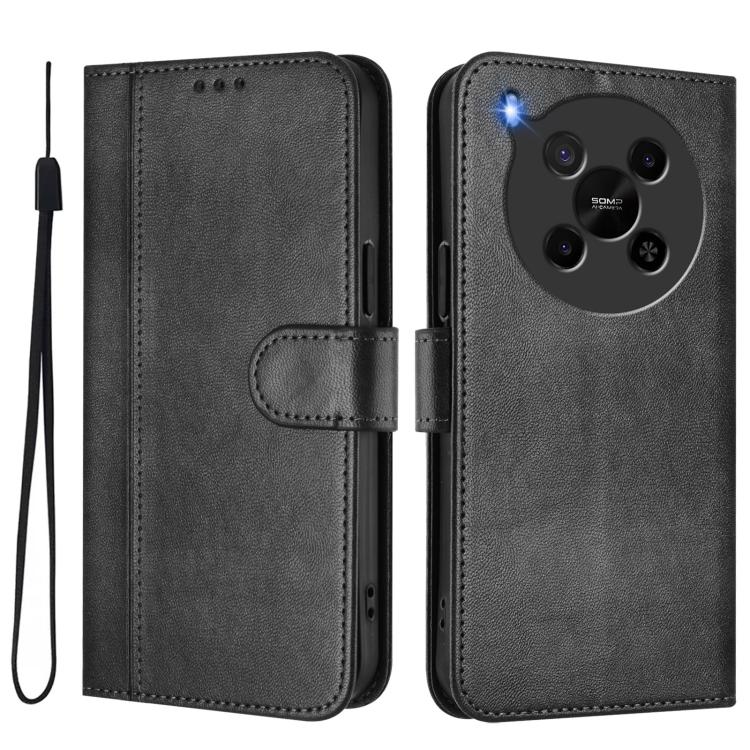 For ZTE Blade V70 Max Line Splicing Buckle Retro Leather Phone Case