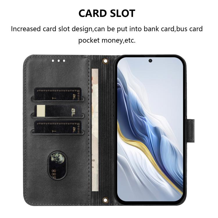 For ZTE Blade V70 Max Line Splicing Buckle Retro Leather Phone Case