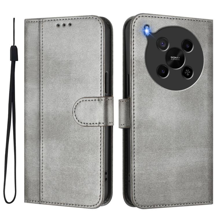 For ZTE Blade V70 Max Line Splicing Buckle Retro Leather Phone Case