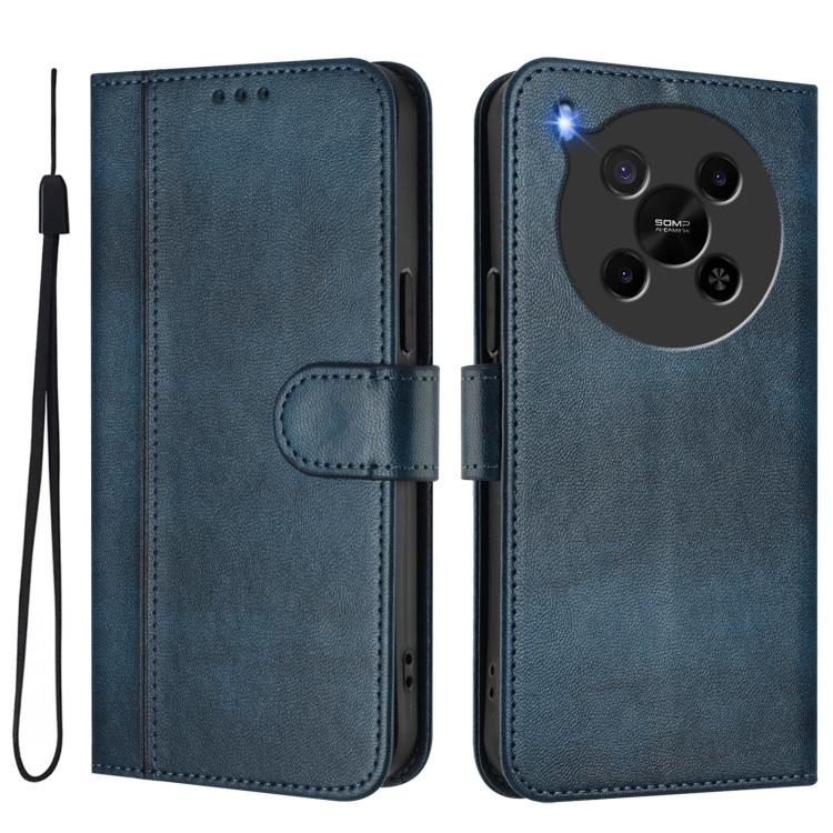 For ZTE Blade V70 Max Line Splicing Buckle Retro Leather Phone Case