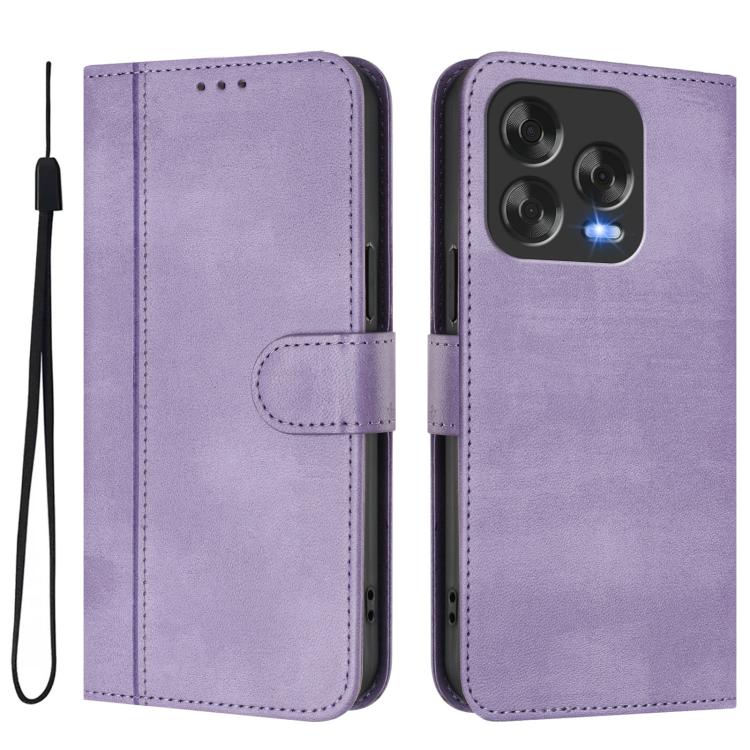 For ZTE Blade V70 Vita / Nubia V70 Design Line Splicing Buckle Retro Leather Phone Case