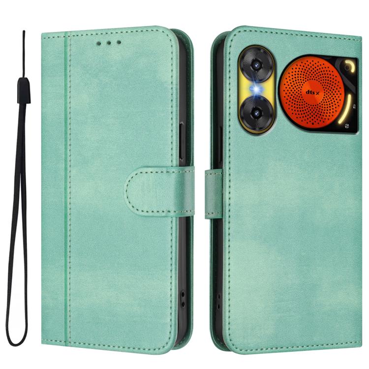 For ZTE Nubia Music 2 Line Splicing Buckle Retro Leather Phone Case
