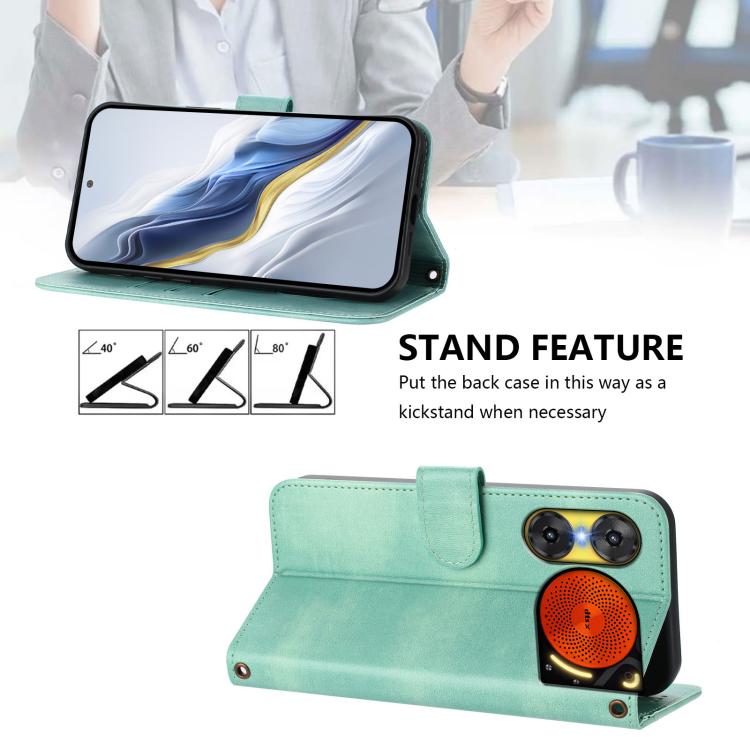 For ZTE Nubia Music 2 Line Splicing Buckle Retro Leather Phone Case