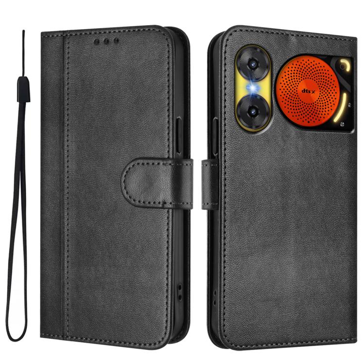 For ZTE Nubia Music 2 Line Splicing Buckle Retro Leather Phone Case