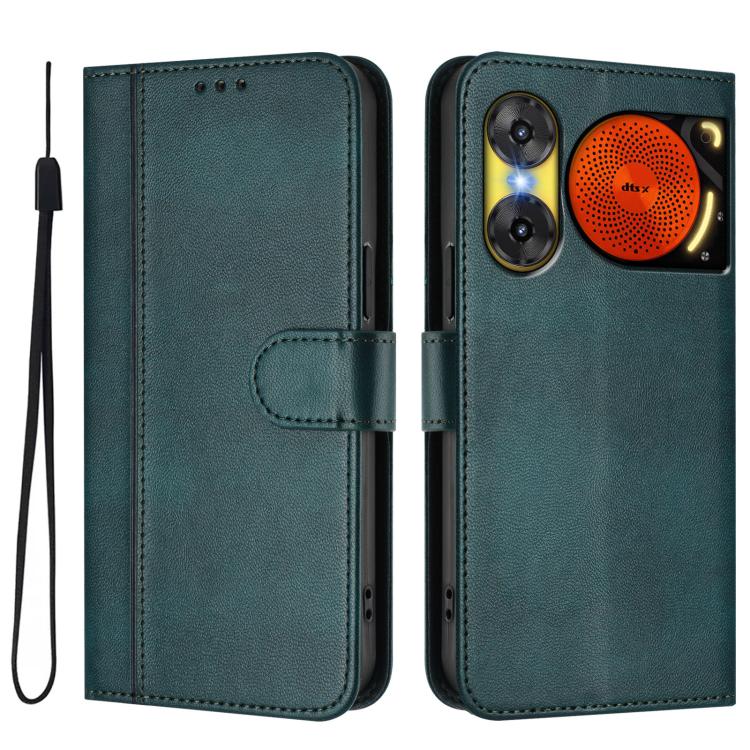 For ZTE Nubia Music 2 Line Splicing Buckle Retro Leather Phone Case
