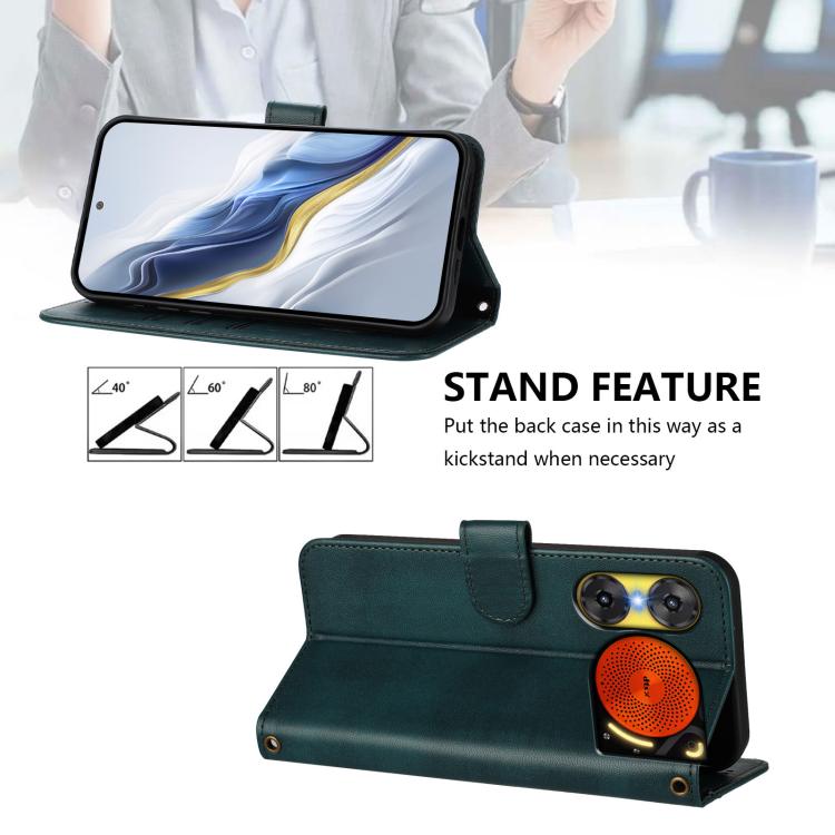 For ZTE Nubia Music 2 Line Splicing Buckle Retro Leather Phone Case