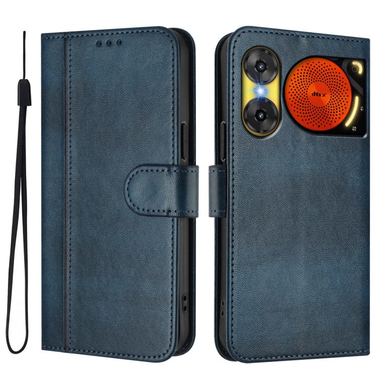 For ZTE Nubia Music 2 Line Splicing Buckle Retro Leather Phone Case