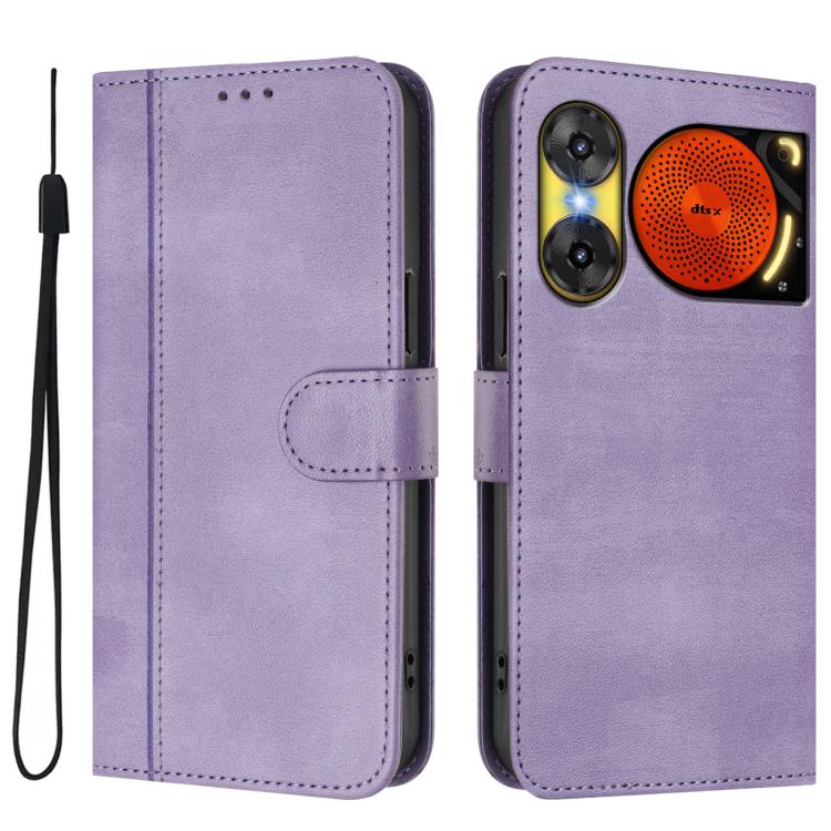 For ZTE Nubia Music 2 Line Splicing Buckle Retro Leather Phone Case