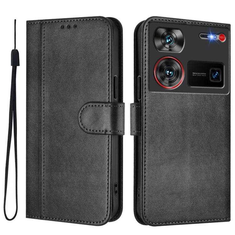 For ZTE Nubia Z60 Ultra Line Splicing Buckle Retro Leather Phone Case