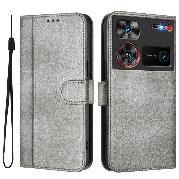 For ZTE Nubia Z60 Ultra Line Splicing Buckle Retro Leather Phone Case