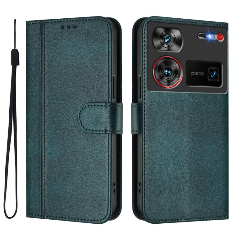 For ZTE Nubia Z60 Ultra Line Splicing Buckle Retro Leather Phone Case