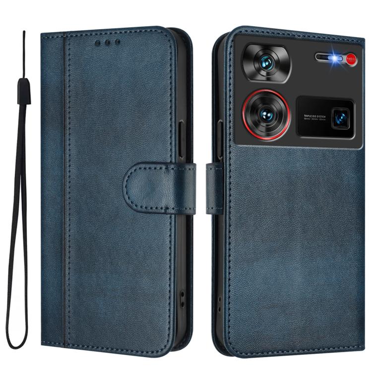 For ZTE Nubia Z60 Ultra Line Splicing Buckle Retro Leather Phone Case