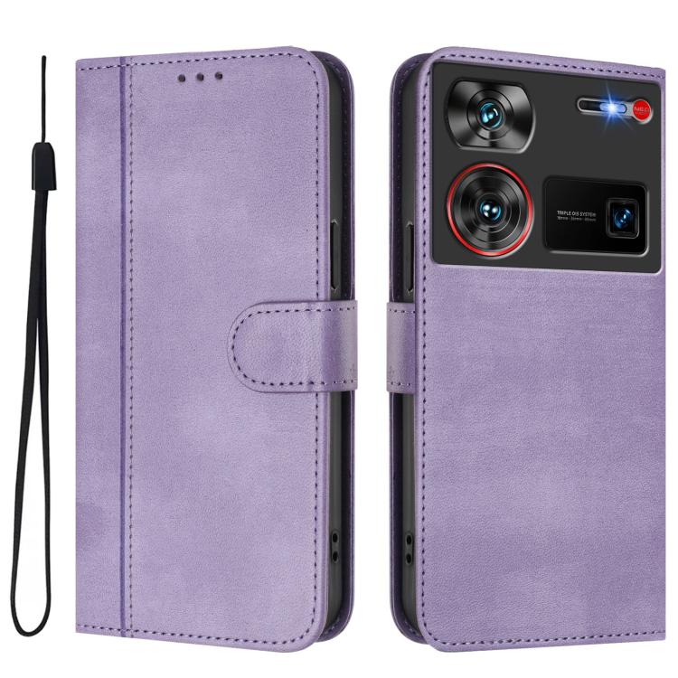 For ZTE Nubia Z60 Ultra Line Splicing Buckle Retro Leather Phone Case