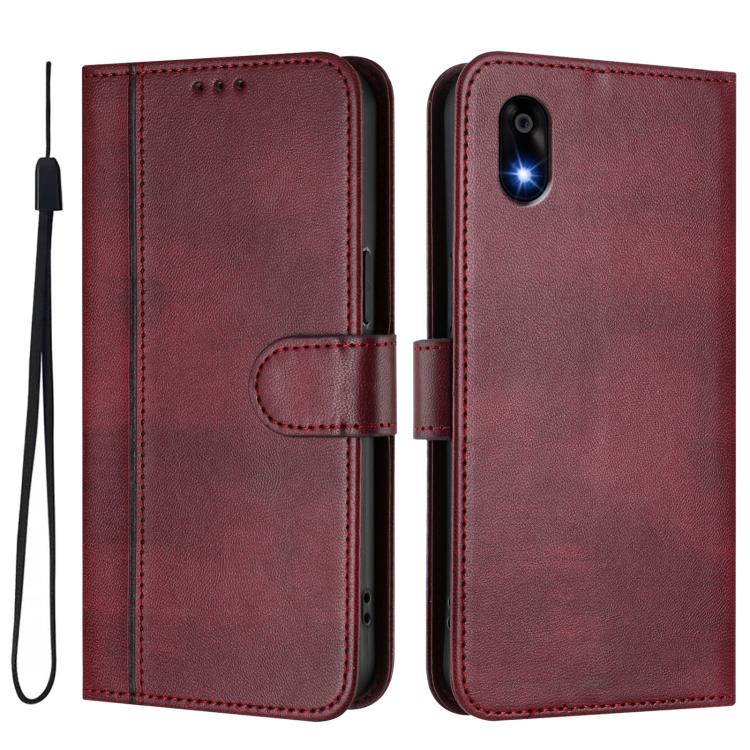 For ZTE Kantan Sumaho 4 A402ZT Line Splicing Buckle Retro Leather Phone Case