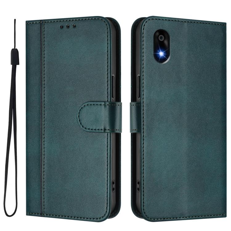 For ZTE Kantan Sumaho 4 A402ZT Line Splicing Buckle Retro Leather Phone Case