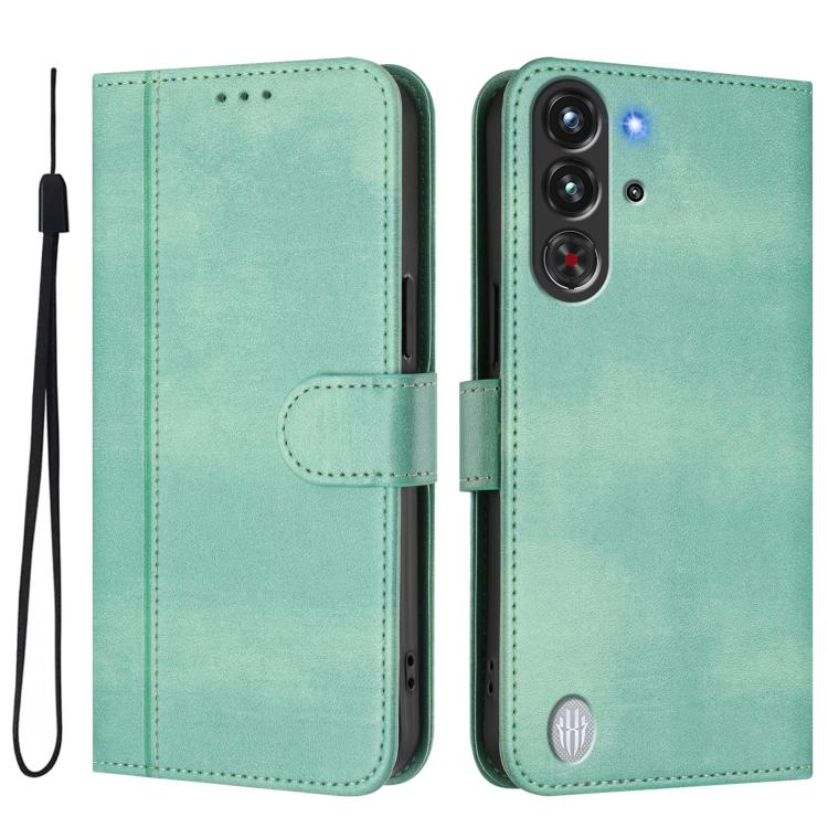 For ZTE Nubia RedMagic 10 Pro Line Splicing Buckle Retro Leather Phone Case