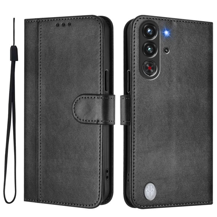 For ZTE Nubia RedMagic 10 Pro Line Splicing Buckle Retro Leather Phone Case
