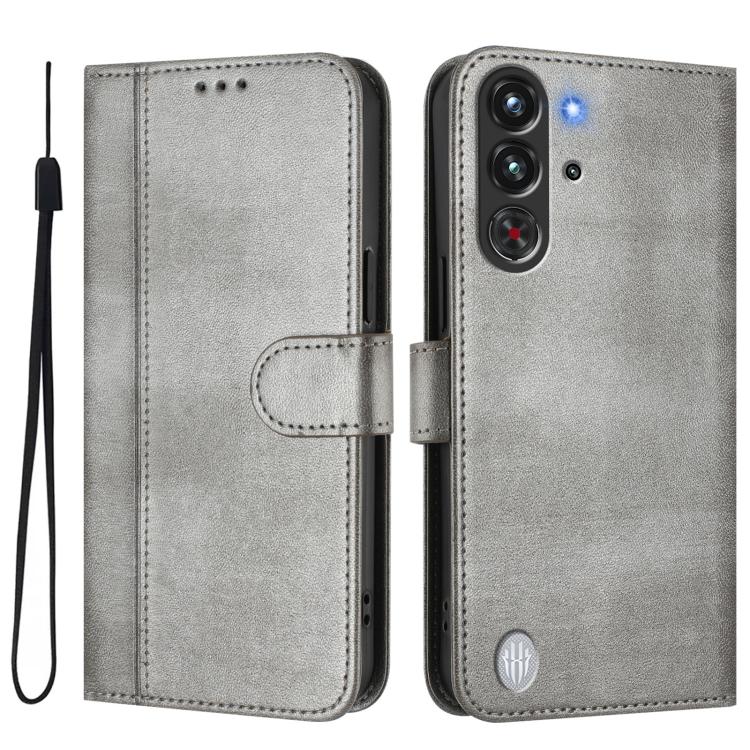 For ZTE Nubia RedMagic 10 Pro Line Splicing Buckle Retro Leather Phone Case