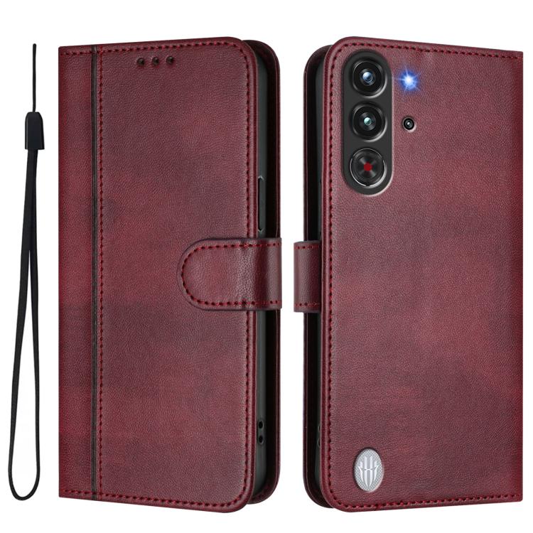 For ZTE Nubia RedMagic 10 Pro Line Splicing Buckle Retro Leather Phone Case