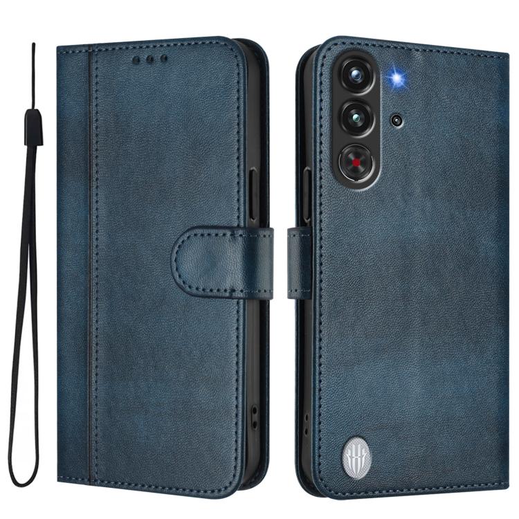 For ZTE Nubia RedMagic 10 Pro Line Splicing Buckle Retro Leather Phone Case