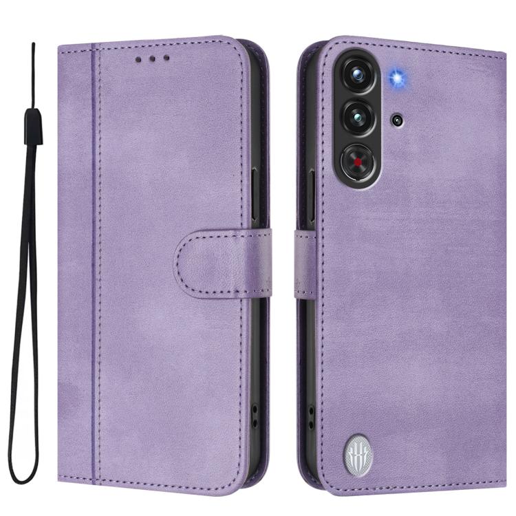 For ZTE Nubia RedMagic 10 Pro Line Splicing Buckle Retro Leather Phone Case