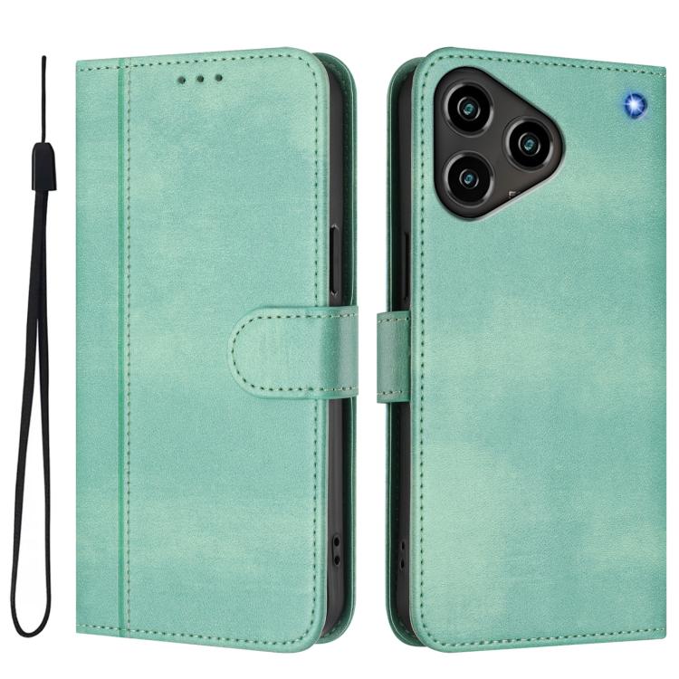 For ZTE Blade A76 4G Line Splicing Buckle Retro Leather Phone Case