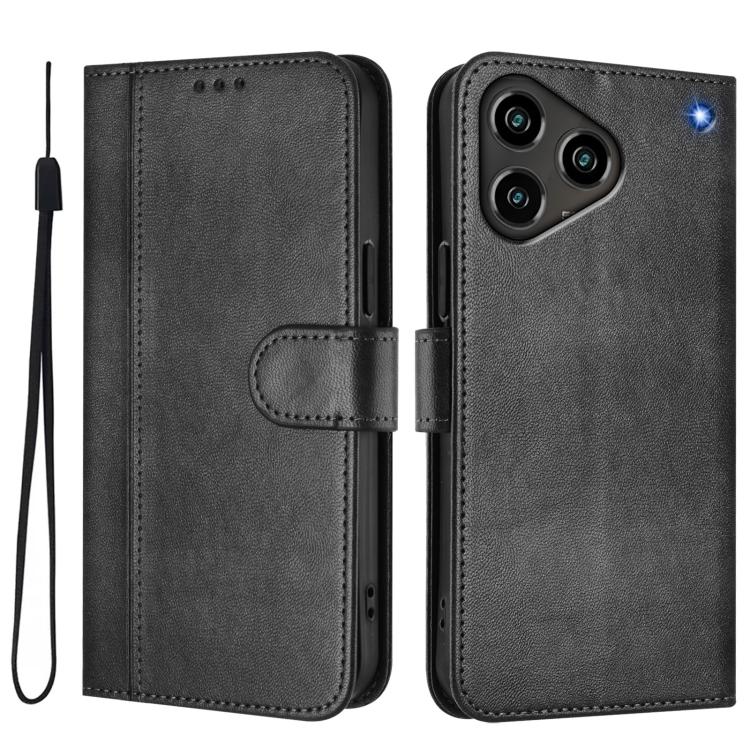For ZTE Blade A76 4G Line Splicing Buckle Retro Leather Phone Case