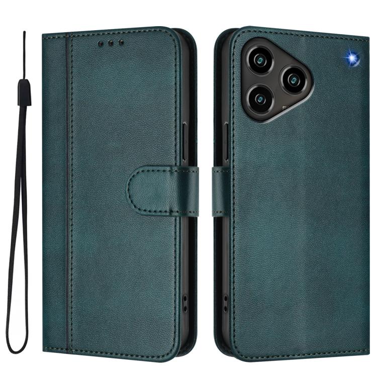 For ZTE Blade A76 4G Line Splicing Buckle Retro Leather Phone Case