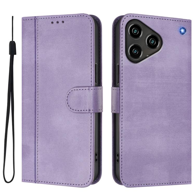 For ZTE Blade A76 4G Line Splicing Buckle Retro Leather Phone Case