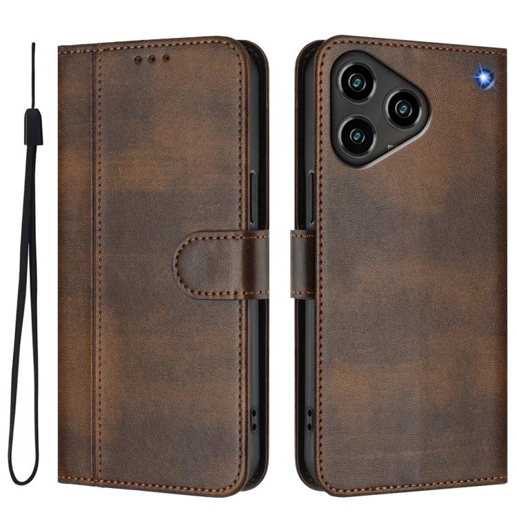 For ZTE Blade A76 4G Line Splicing Buckle Retro Leather Phone Case