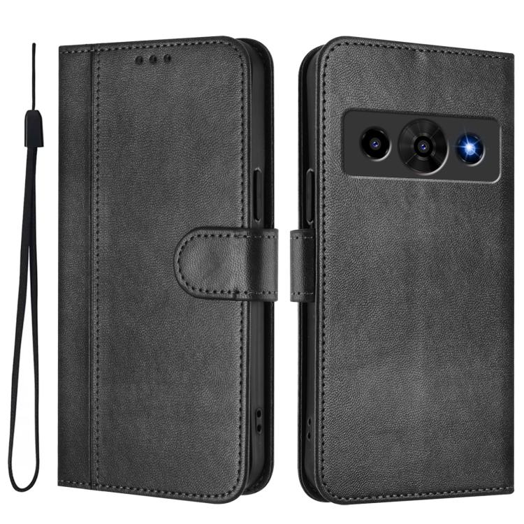 For ZTE Optus X Value 5G Line Splicing Buckle Retro Leather Phone Case