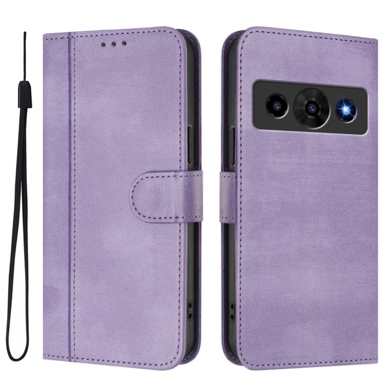 For ZTE Optus X Value 5G Line Splicing Buckle Retro Leather Phone Case