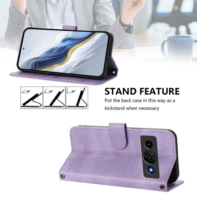 For ZTE Optus X Value 5G Line Splicing Buckle Retro Leather Phone Case