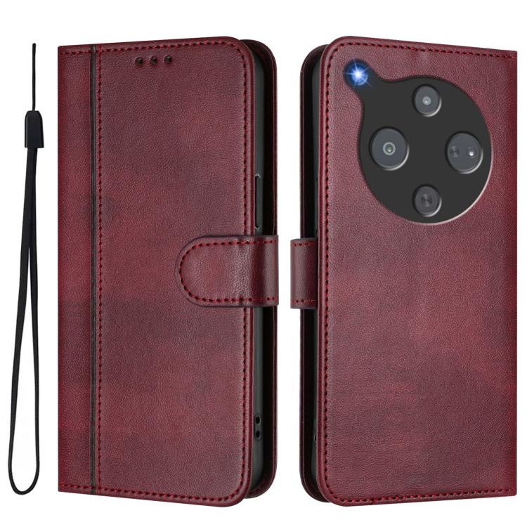 For ZTE Optus X Pro 2 5G Line Splicing Buckle Retro Leather Phone Case