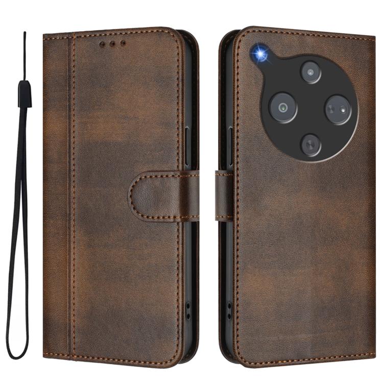For ZTE Optus X Pro 2 5G Line Splicing Buckle Retro Leather Phone Case