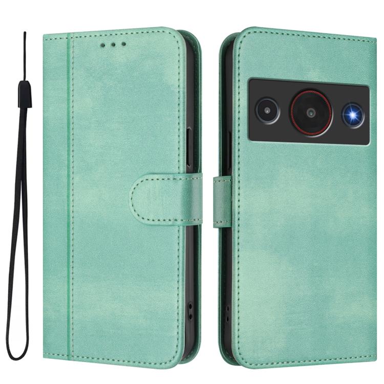For ZTE A75 Pro / Telstra T-Elite 5G Line Splicing Buckle Retro Leather Phone Case