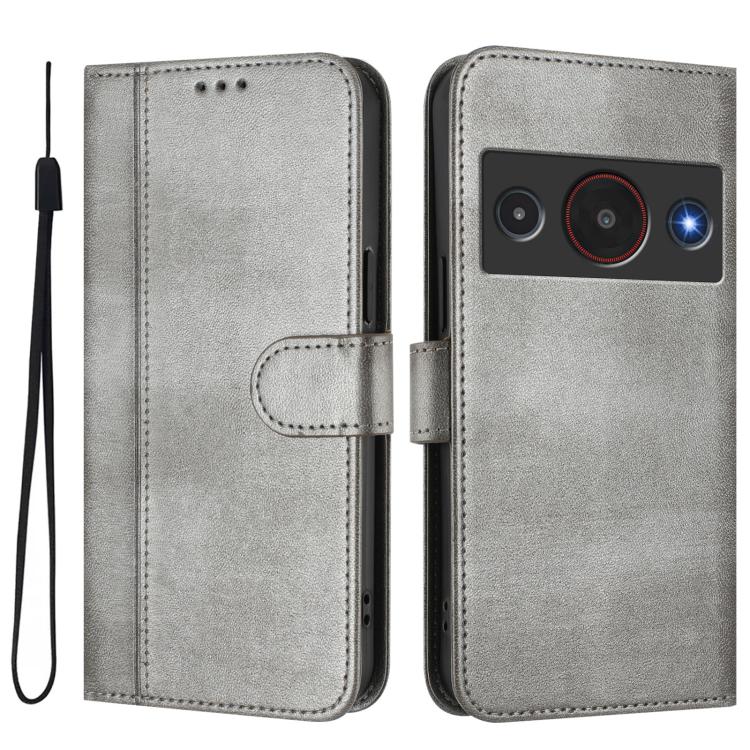 For ZTE A75 Pro / Telstra T-Elite 5G Line Splicing Buckle Retro Leather Phone Case