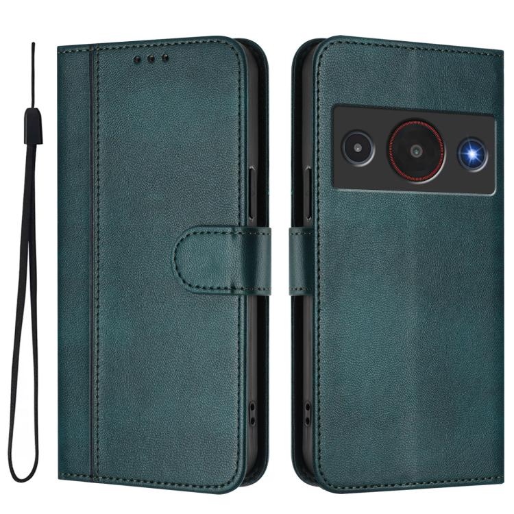 For ZTE A75 Pro / Telstra T-Elite 5G Line Splicing Buckle Retro Leather Phone Case