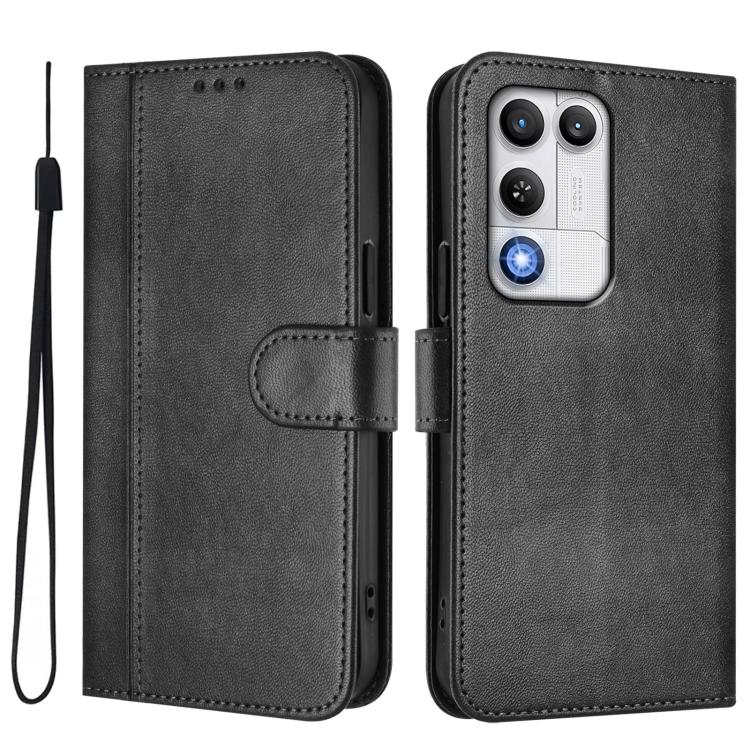 For ZTE nubia RedMagic 11 Air Line Splicing Buckle Retro Leather Phone Case