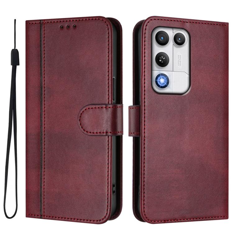 For ZTE nubia RedMagic 11 Air Line Splicing Buckle Retro Leather Phone Case